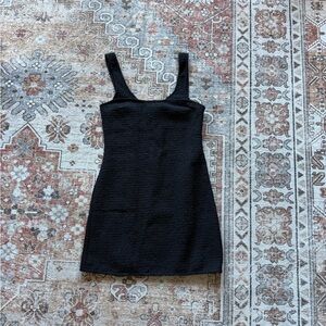 H&M Black Textured Mini Dress